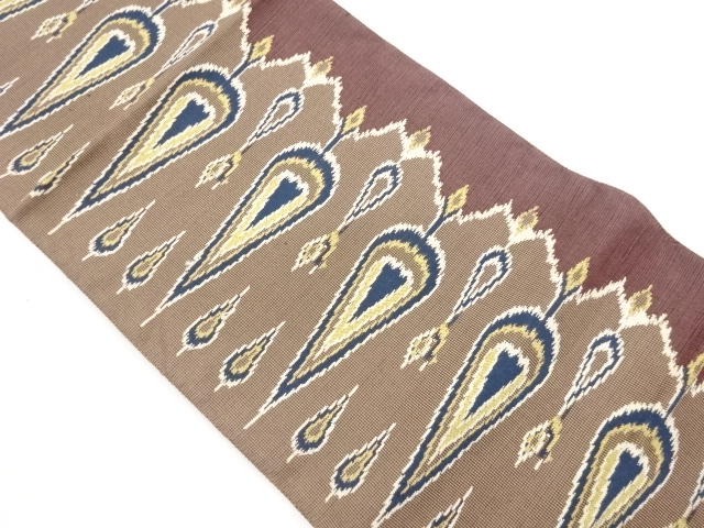 抽象幾何学模様織出し名古屋帯